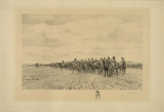 Framed Print : Napoleon Bonaparte at Austerlitz, 1894. Artist: Jacquet, Jules (1841-1913) Framed Print : Napoleon Bonaparte at Austerlitz, 1894. Artist: Jacquet, Jules (1841-1913)