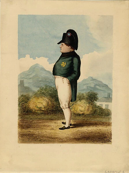 Napoleon Bonaparte on the island of Saint Helena, 1817. artillery officer
