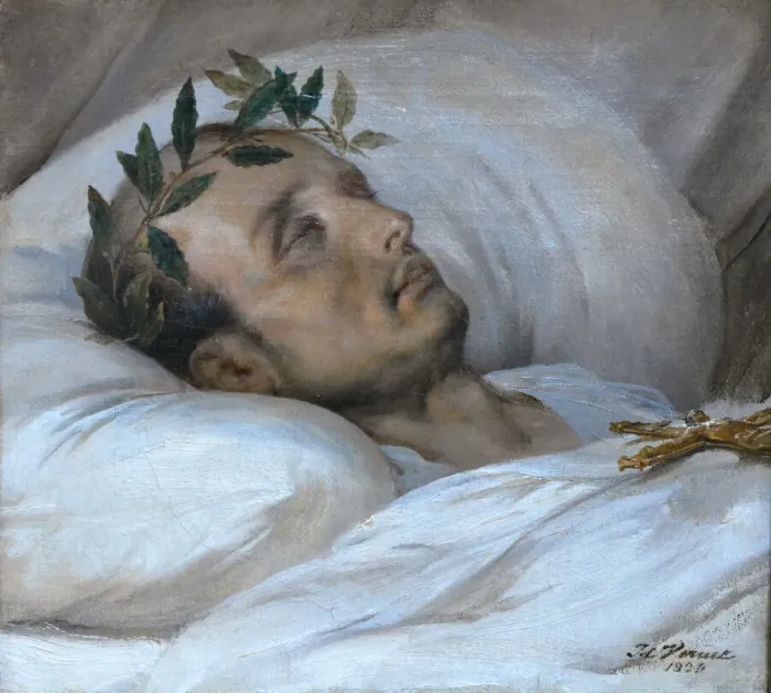 Framed Print : Napoleon on his deathbed, May 5, 1821, 1821. Creator: Vernet, Horace (1789-1863) Framed Print : Napoleon on his deathbed, May 5, 1821, 1821. Creator: Vernet, Horace (1789-1863)
