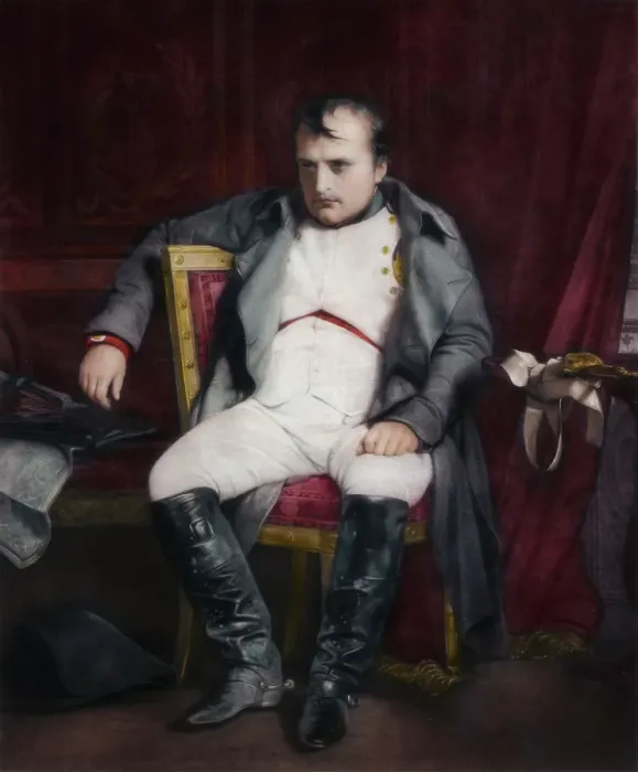 Framed Print : Napoleon at Fontainebleau During the First Abdication - 31 March 1814, (1845). Artist: Paul Delaroche Framed Print : Napoleon at Fontainebleau During the First Abdication - 31 March 1814, (1845). Artist: Paul Delaroche