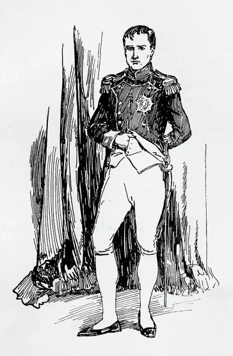 Framed Print : Napoleon the Great, Emperor of the French, in the uniform of a Chasseur of the Guards... 1925. Creator: Howard Davie Framed Print : Napoleon the Great, Emperor of the French, in the uniform of a Chasseur of the Guards... 1925. Creator: Howard Davie