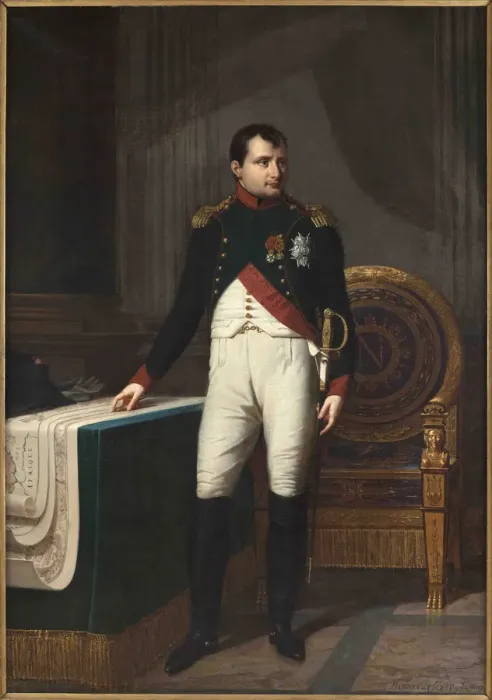 Framed Print : Napoleon I in his uniform of the Chasseurs a cheval de la Garde at the Hotel de Ville in Paris Framed Print : Napoleon I in his uniform of the Chasseurs a cheval de la Garde at the Hotel de Ville in Paris