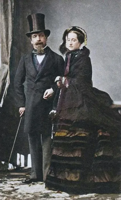 Framed Print : [Napoleon III and Empress Eugenie], ca. 1865. Creator: Andre-Adolphe-Eugene Disderi