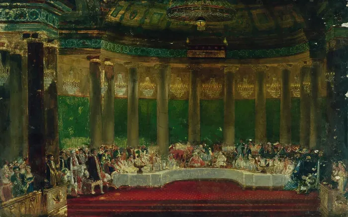 Framed Print : Napoleon I's wedding meal in Tuileries on April 2, 1810, c1805 — 1815. Creator: Alexandre Dufay Framed Print : Napoleon I's wedding meal in Tuileries on April 2, 1810, c1805 — 1815. Creator: Alexandre Dufay