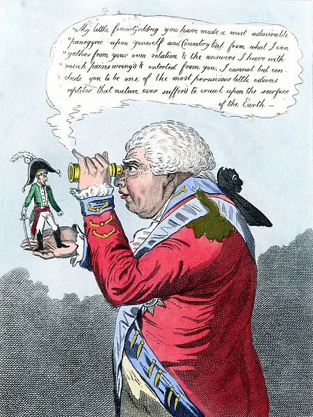 Napoleon and King George III as Gulliver and the King of Brobdingnag, July 1803. Artist: James Gillray