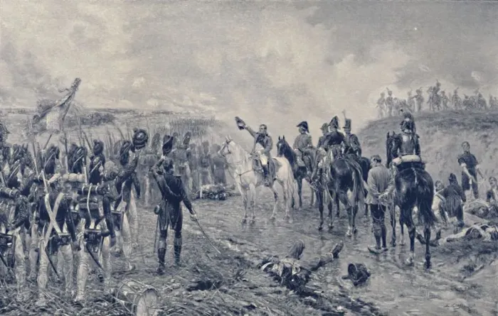 Framed Print : Napoleon and the Old Guard Before Waterloo, 1815, (1896) Framed Print : Napoleon and the Old Guard Before Waterloo, 1815, (1896)
