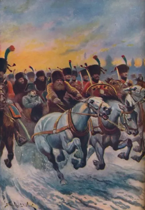 Framed Print : Napoleon at the Retreat from Moscow, c1925. Artist: Stanley Llewellyn Wood Framed Print : Napoleon at the Retreat from Moscow, c1925. Artist: Stanley Llewellyn Wood