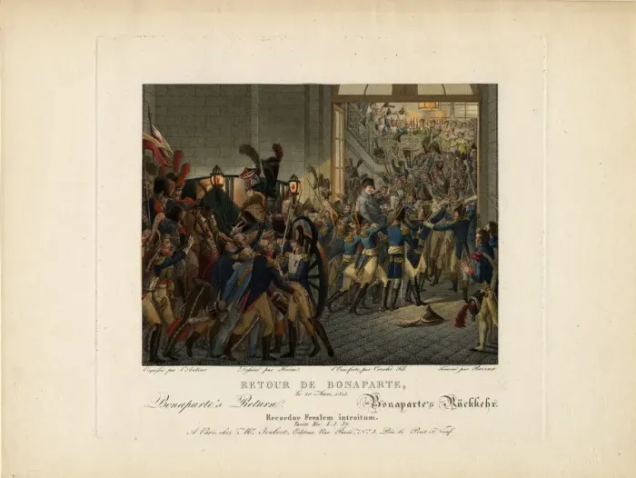 Framed Print : Napoleon Returning from the Island of Elba, 1815. Artist: Heim, Francois-Joseph Framed Print : Napoleon Returning from the Island of Elba, 1815. Artist: Heim, Francois-Joseph