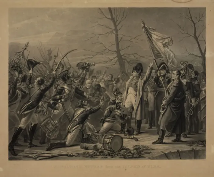 Framed Print : Napoleon Returning from the Island of Elba on March 7, 1815. Artist: Sanders, George (1837-1866) Framed Print : Napoleon Returning from the Island of Elba on March 7, 1815. Artist: Sanders, George (1837-1866)