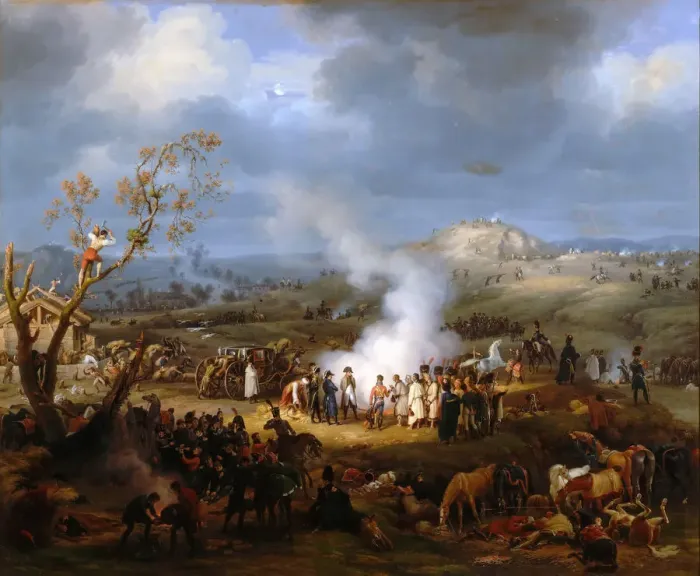 Framed Print : Napoleons bivouac on the eve of Austerlitz, 1 December 1805. Artist: Lejeune, Louis-Francois, Baron (1775-1848) Framed Print : Napoleons bivouac on the eve of Austerlitz, 1 December 1805. Artist: Lejeune, Louis-Francois, Baron (1775-1848)