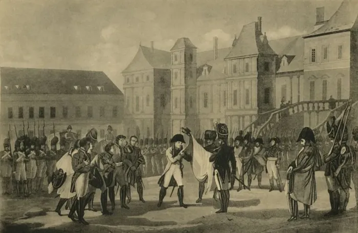 Framed Print : Napoleons Departure from Fontainebleau, 20 April 1814, (1921). Creator: Unknown Framed Print : Napoleons Departure from Fontainebleau, 20 April 1814, (1921). Creator: Unknown