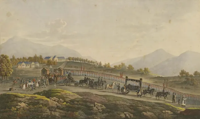 Framed Print : Napoleons Funeral procession. Saint Helena, 8th May 1821, 1821 Framed Print : Napoleons Funeral procession. Saint Helena, 8th May 1821, 1821
