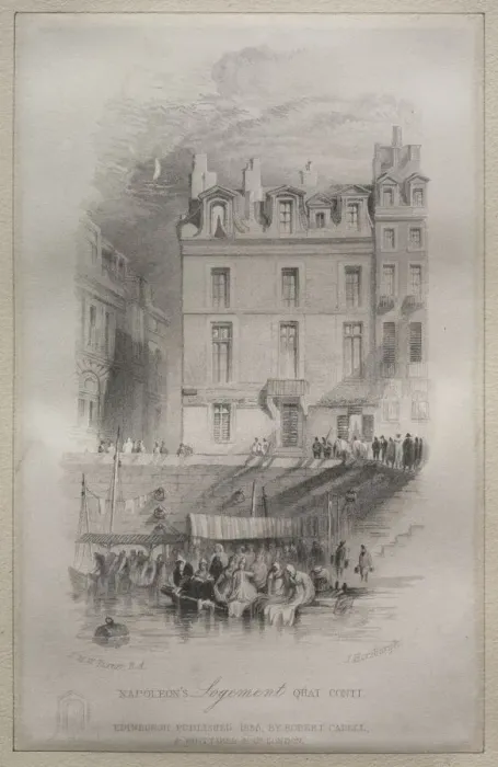 Framed Print : Napoleons Logement, Quai Conti, 1835. Creator: John Horsburgh (British, 1791-1869) Framed Print : Napoleons Logement, Quai Conti, 1835. Creator: John Horsburgh (British, 1791-1869)