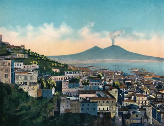 Framed Print : Napoli - Panorama Da Via Tasso, (From Via Tasso), c1900. Creator: Unknown Framed Print : Napoli - Panorama Da Via Tasso, (From Via Tasso), c1900. Creator: Unknown