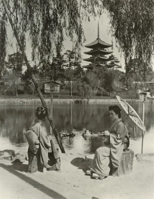 Framed Print : The Nara Pagoda, 1910. Creator: Herbert Ponting Framed Print : The Nara Pagoda, 1910. Creator: Herbert Ponting