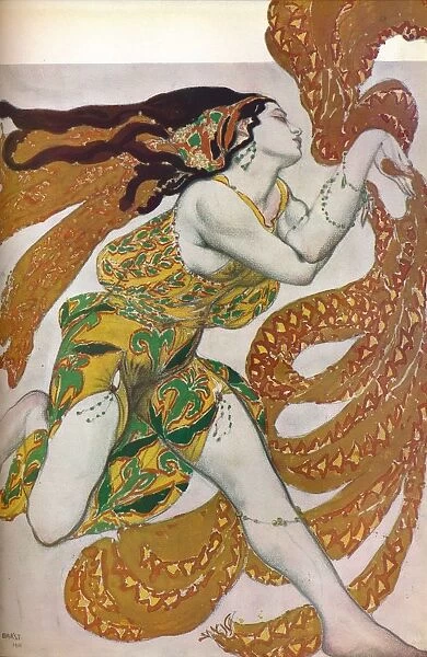 Narcisse: A Bacchante. Costume design for the dance Narcisse, 1911. Artist: Leon Bakst