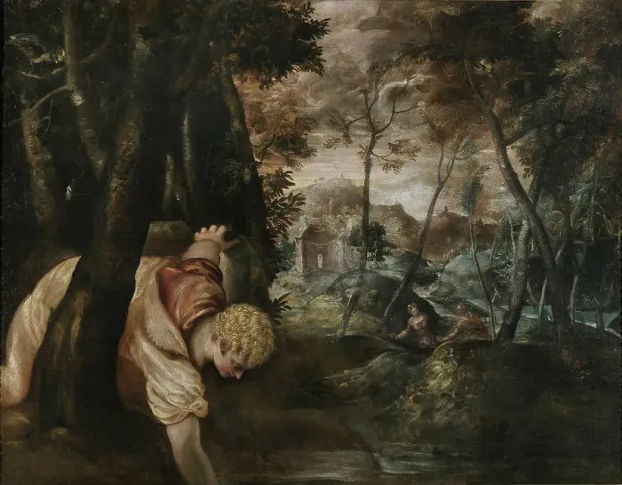 Framed Print : Narcissus, 1550s. Creator: Tintoretto, Jacopo (1518-1594) Framed Print : Narcissus, 1550s. Creator: Tintoretto, Jacopo (1518-1594)