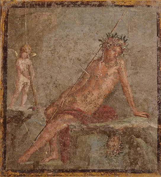 Narcissus, 1st H. 1st cen. AD. Creator: Roman-Pompeian wall painting