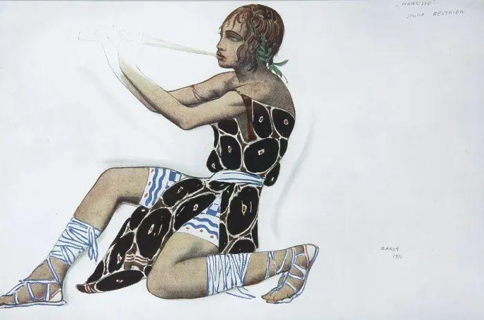 Framed Print : Narcissus. Costume design for the ballet Narcisse by N. Tcherepnin, 1911. Artist: Bakst, Leon (1866-1924) Framed Print : Narcissus. Costume design for the ballet Narcisse by N. Tcherepnin, 1911. Artist: Bakst, Leon (1866-1924)