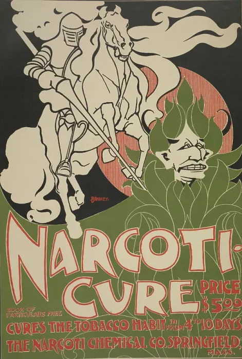Framed Print : Narcoti-cure, c1895. Creator: William H Bradley Framed Print : Narcoti-cure, c1895. Creator: William H Bradley