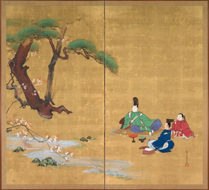 Framed Print : Narihira Viewing the Cherry Blossoms, late 1800s. Creator: Shibata Zeshin (Japanese, 1807-1891) Framed Print : Narihira Viewing the Cherry Blossoms, late 1800s. Creator: Shibata Zeshin (Japanese, 1807-1891)