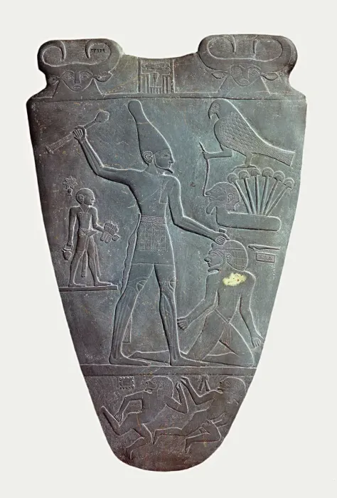 Framed Print : The Narmer Palette (verso), ca 31st century BC Framed Print : The Narmer Palette (verso), ca 31st century BC