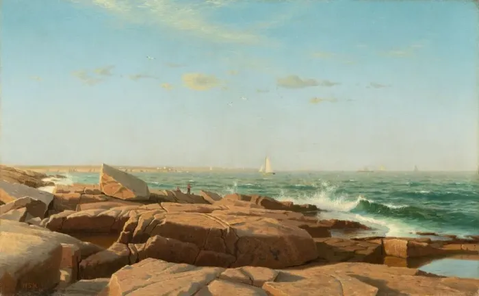 Framed Print : Narragansett Bay, 1864. Creator: William Stanley Haseltine Framed Print : Narragansett Bay, 1864. Creator: William Stanley Haseltine