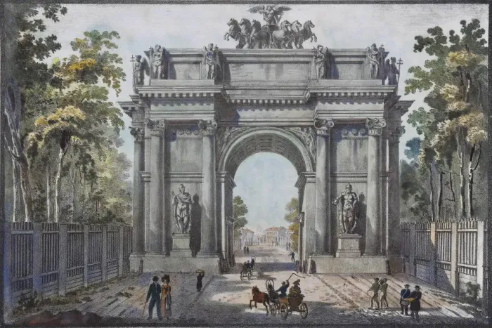 Framed Print : The Narva Triumphal Gate in St. Petersburg, 1821 Framed Print : The Narva Triumphal Gate in St. Petersburg, 1821