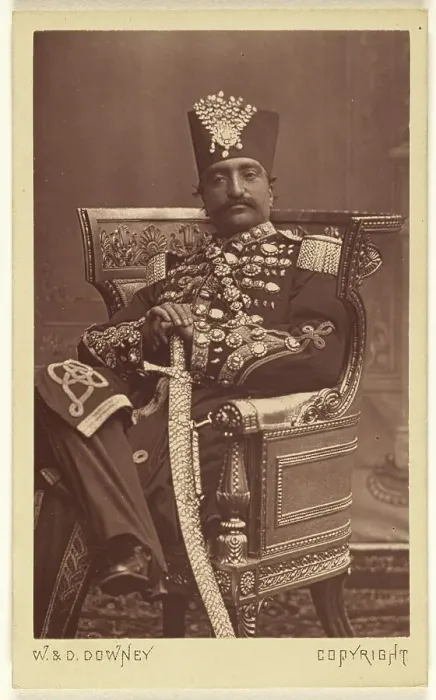 Framed Print : Nasar al-Din Shah Qajar, about 1865. Creator: W&D Downey Framed Print : Nasar al-Din Shah Qajar, about 1865. Creator: W&D Downey