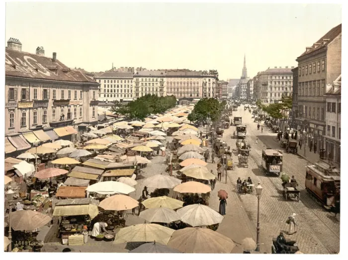 Framed Print : The Naschmarkt, Vienna Artist: Anonymous Framed Print : The Naschmarkt, Vienna Artist: Anonymous