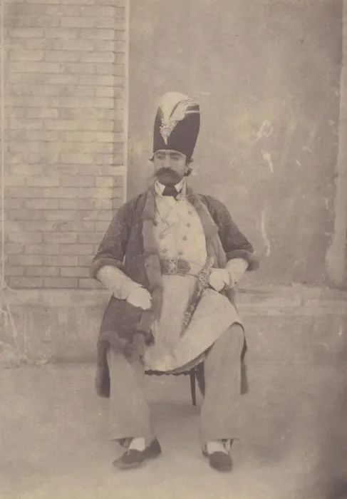 Framed Print : Naser al-Din Shah, ca. 1855-58. Creator: Possibly by Luigi Pesce Framed Print : Naser al-Din Shah, ca. 1855-58. Creator: Possibly by Luigi Pesce
