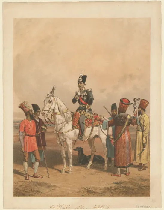 Framed Print : Nasser al-Din Shah Qajar (1831-1896), Shahanshah of Persia, c. 1850. Artist: Anonymous Framed Print : Nasser al-Din Shah Qajar (1831-1896), Shahanshah of Persia, c. 1850. Artist: Anonymous