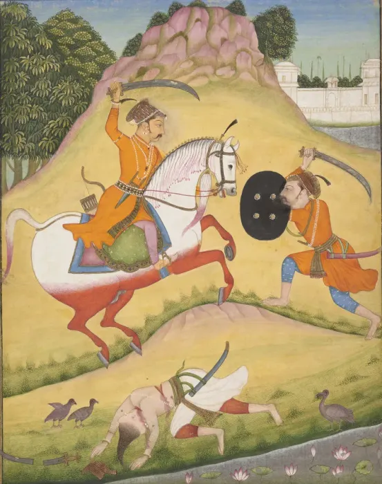 Framed Print : Nata Ragina: Folio from a ragamala series (Garland of Musical Modes), 1714. Creator: Mohamed Framed Print : Nata Ragina: Folio from a ragamala series (Garland of Musical Modes), 1714. Creator: Mohamed
