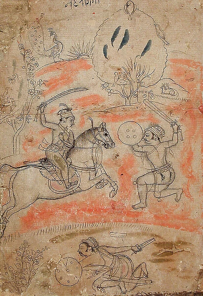 Nata Ragini, Folio from a Ragamala (Garland of Melodies), c1675. Creator: Unknown