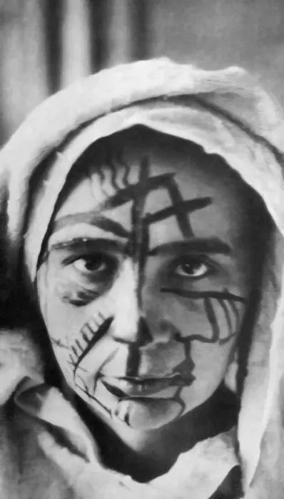 Framed Print : Natalia Goncharova with make-up for the futurist theater, 1913. Creator: Anonymous Framed Print : Natalia Goncharova with make-up for the futurist theater, 1913. Creator: Anonymous