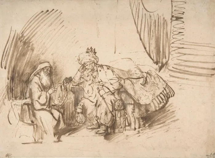Framed Print : Nathan Admonishing David, 1650-55. Creator: Rembrandt Harmensz van Rijn Framed Print : Nathan Admonishing David, 1650-55. Creator: Rembrandt Harmensz van Rijn