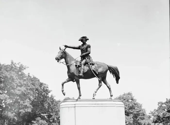 Framed Print : Nathanael Greene - Equestrian statues in Washington, D.C. between 1911 and 1942. Creator: Arnold Genthe Framed Print : Nathanael Greene - Equestrian statues in Washington, D.C. between 1911 and 1942. Creator: Arnold Genthe