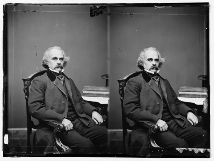 Framed Print : Nathaniel Hawthorne, ca. 1860-1865. Creator: Unknown