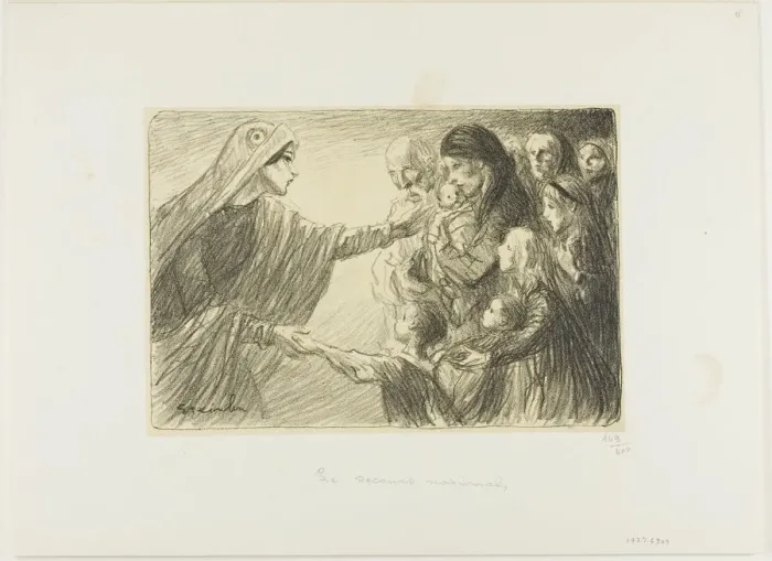 Framed Print : National Assistance, 1915 / 17. Creator: Theophile Alexandre Steinlen Framed Print : National Assistance, 1915 / 17. Creator: Theophile Alexandre Steinlen