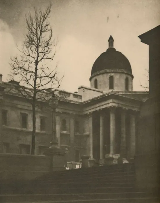 Framed Print : The National Gallery from the Terrace Steps of Trafalgar Square, c1935. Creator: Walter Benington Framed Print : The National Gallery from the Terrace Steps of Trafalgar Square, c1935. Creator: Walter Benington