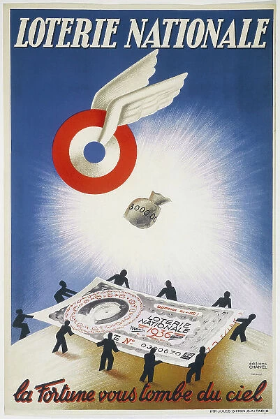 National Lottery. La Fortune vous tombe du ciel, 1936. Creator: Unknown artist