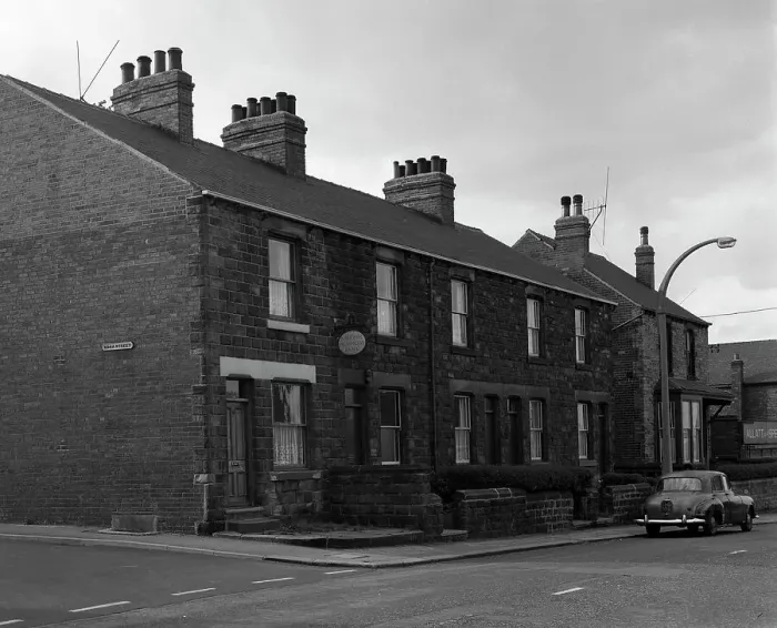 Framed Print : National Provincial Bank located in a terraced house, Goldthope, South Yorkshire, 1963 Framed Print : National Provincial Bank located in a terraced house, Goldthope, South Yorkshire, 1963