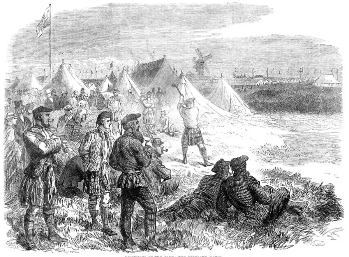 Framed Print : The National Rifle Association prize meeting at Wimbledon:the Highland Games, 1865. Creator: Unknown Framed Print : The National Rifle Association prize meeting at Wimbledon:the Highland Games, 1865. Creator: Unknown