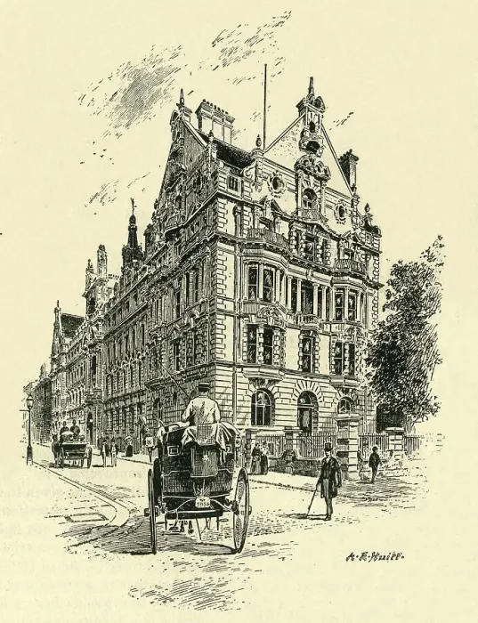 Framed Print : The National Telephone Office, Near the Victoria Embankment, c1900. Creator: A.E. Huitt Framed Print : The National Telephone Office, Near the Victoria Embankment, c1900. Creator: A.E. Huitt