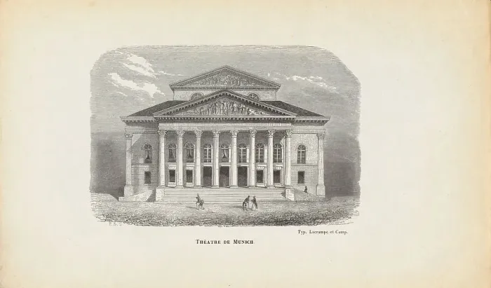 Framed Print : National Theatre Munich, Mid of the 19th century. Creator: Hébert, J. (active Mid of the 19th cen.) Framed Print : National Theatre Munich, Mid of the 19th century. Creator: Hébert, J. (active Mid of the 19th cen.)