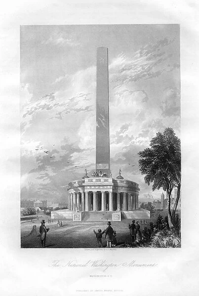 The National Washington Monument, Washington DC, USA, 1855. Artist: AC Warren
