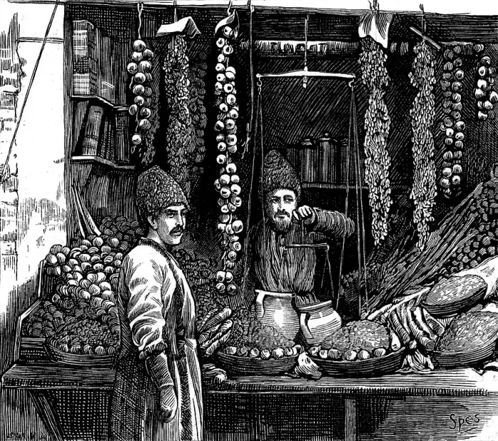 Framed Print : The Nations of Western Asia: Armenian fruitseller, 1873. Creator: Unknown Framed Print : The Nations of Western Asia: Armenian fruitseller, 1873. Creator: Unknown