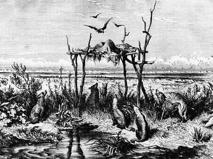 Framed Print : Native American funeral customs, c1870 Framed Print : Native American funeral customs, c1870