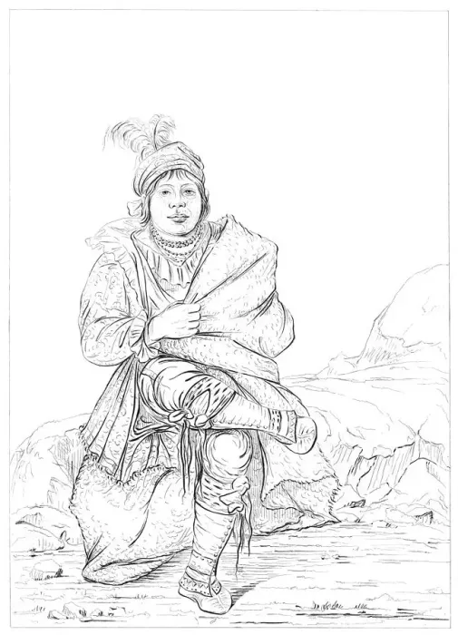 Framed Print : Native American, North Western Frontier, 1841. Artist: Myers and Co Framed Print : Native American, North Western Frontier, 1841. Artist: Myers and Co