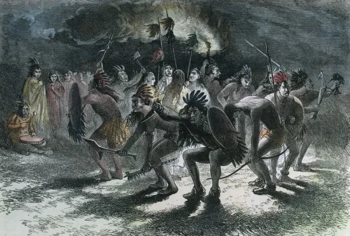 Framed Print : Native American scalp dance, c1875 Framed Print : Native American scalp dance, c1875
